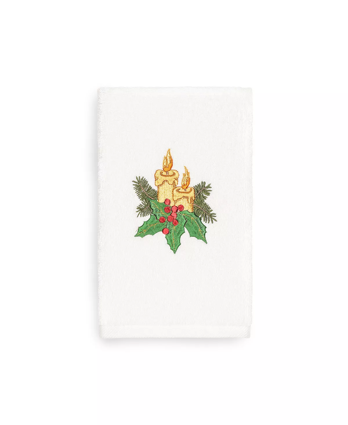 Linum Home Christmas Candles 100% Turkish Cotton Hand Towel - Image 3