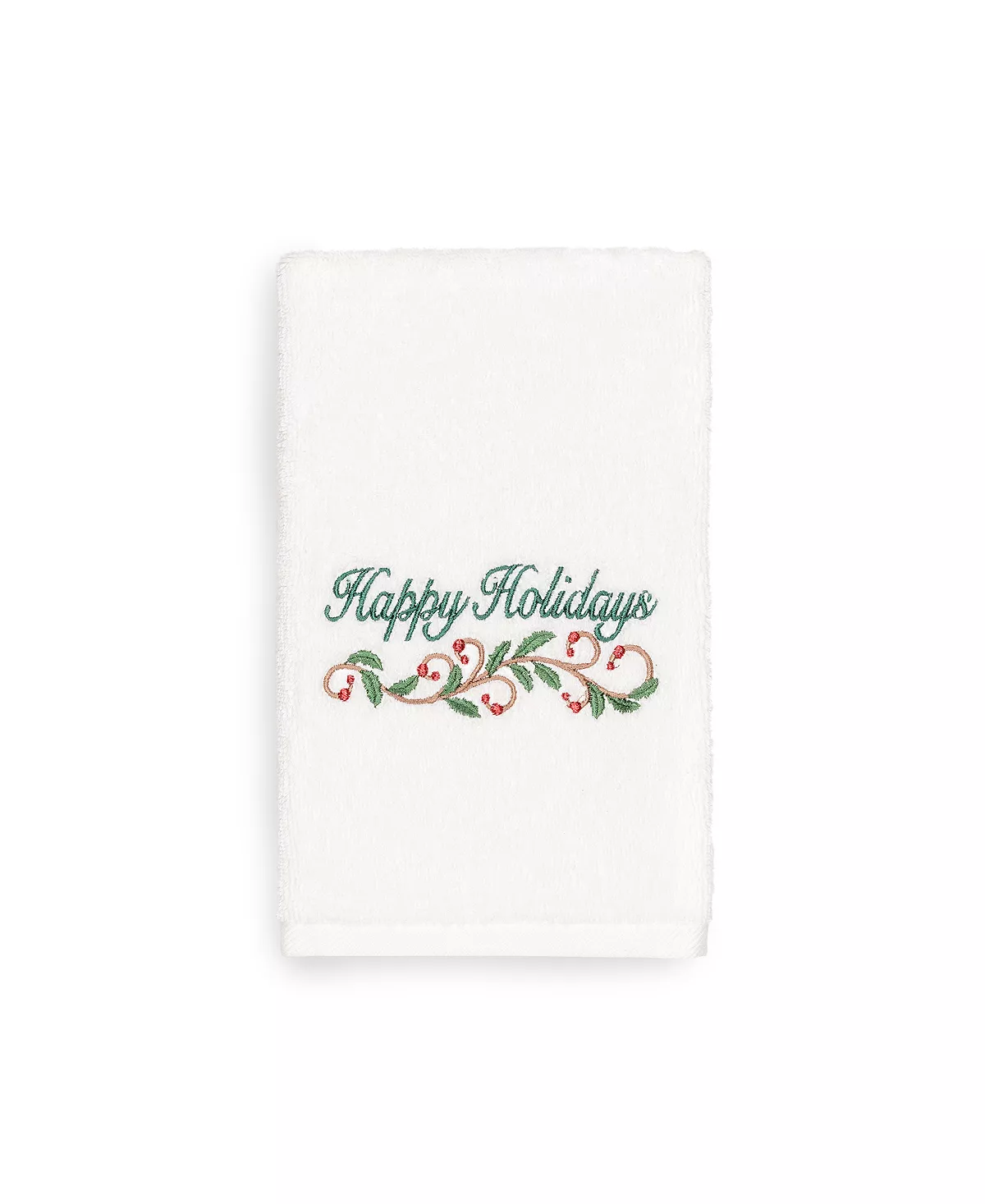 Linum Home Christmas Happy Holidays 100% Turkish Cotton Hand Towel - Image 3