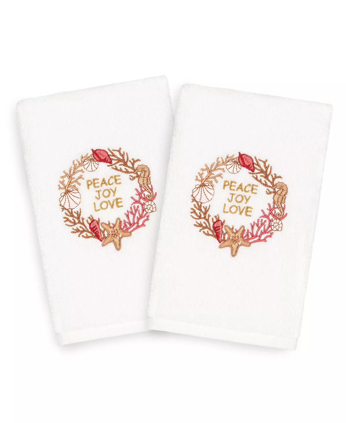 Linum Home Christmas Peace 100% Turkish Cotton 2-Pc. Hand Towel Set - Image 2