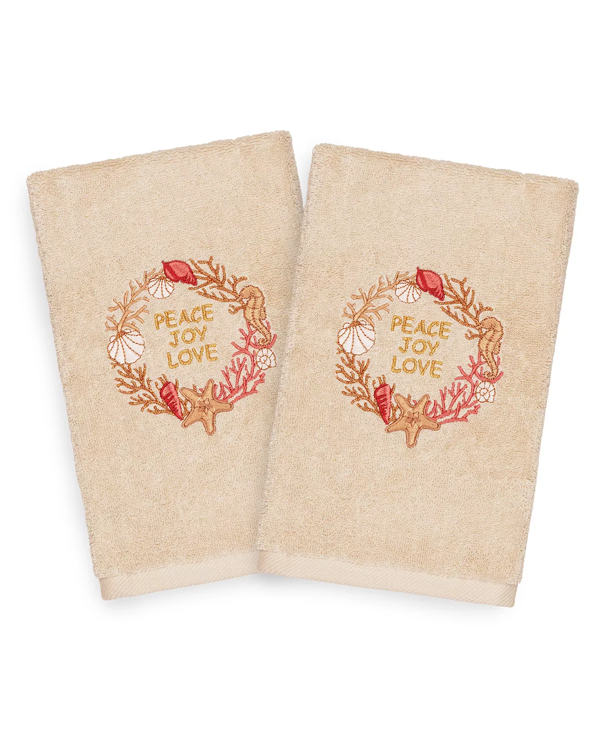 Linum Home Christmas Peace 100% Turkish Cotton 2-Pc. Hand Towel Set - Image 4