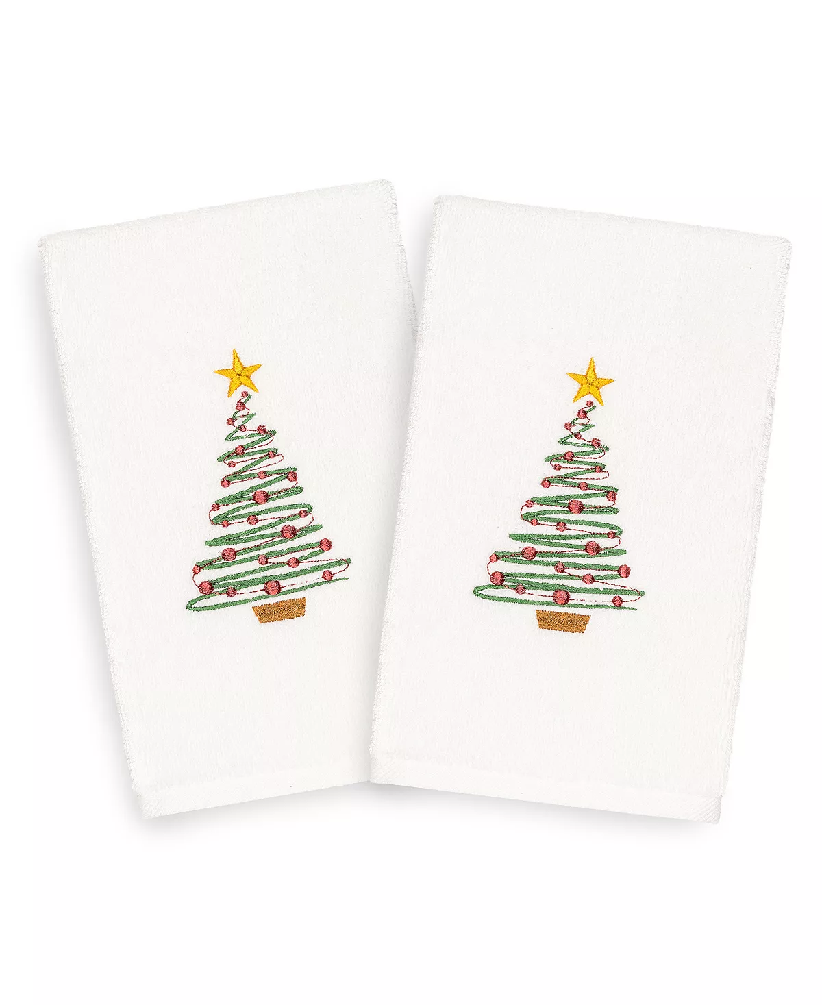 Linum Home Christmas Tree 100% Turkish Cotton 2-Pc. Hand Towel Set - Image 2