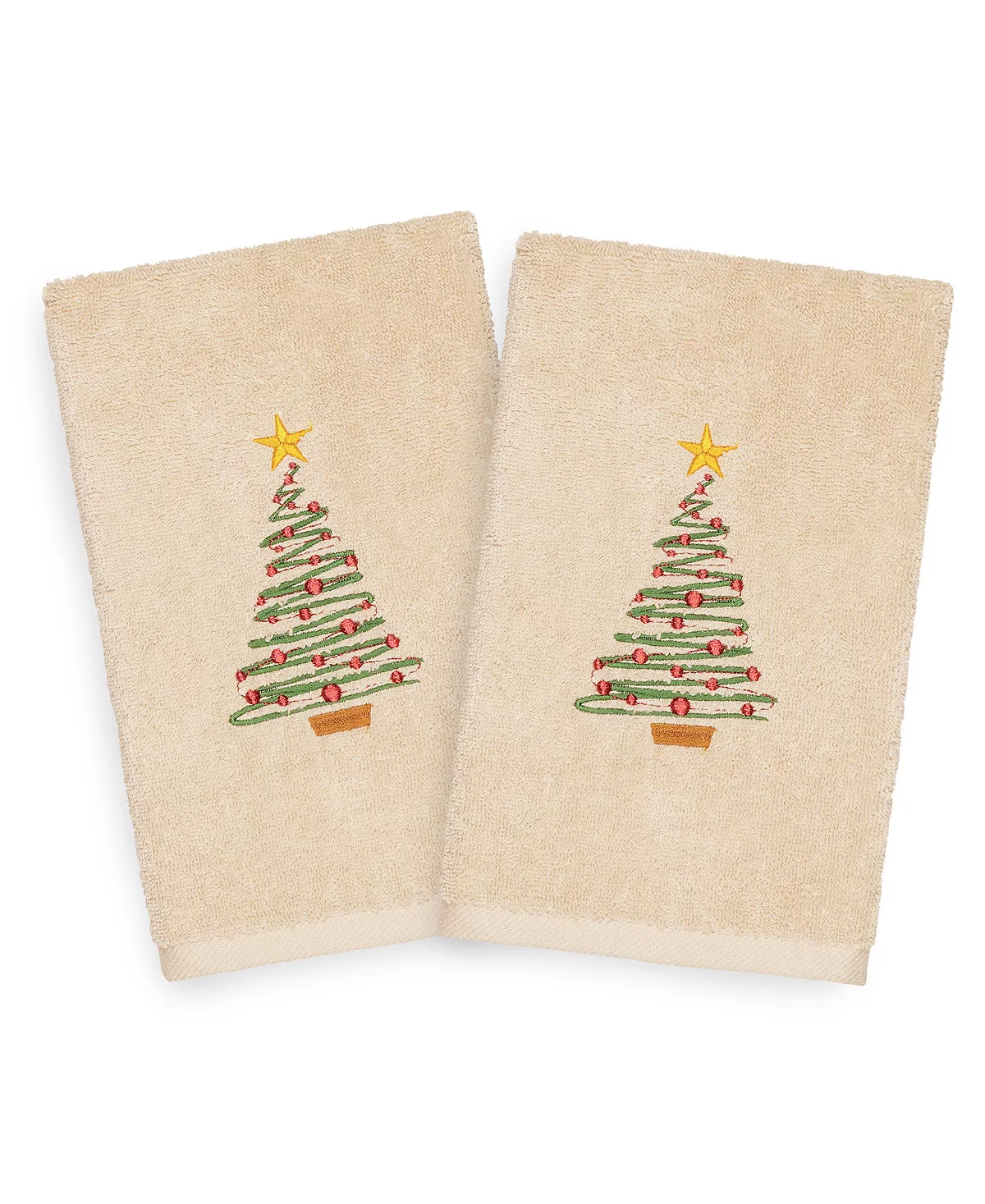 Linum Home Christmas Tree 100% Turkish Cotton 2-Pc. Hand Towel Set - Image 4