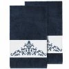 Linum Home Scarlet 2-Pc. Embellished Bath Towel Set