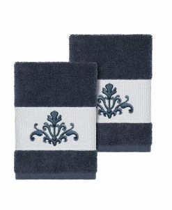 Linum Home Scarlet 2-Pc. Embellished Washcloth Set