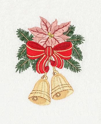 Linum Home Christmas Bells 100% Turkish Cotton Hand Towel 2 Linum Home Christmas Bells 100% Turkish Cotton Hand Towel - Image 2