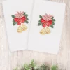 Linum Home Christmas Bells 100% Turkish Cotton 2-Pc. Hand Towel Set