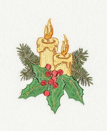 Linum Home Christmas Candles 100% Turkish Cotton Hand Towel - Image 2