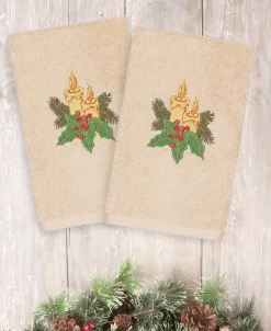 Linum Home Christmas Candles 100% Turkish Cotton Hand Towels -Linum Home Textiles shop 11010410 fpx