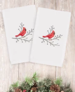 Linum Home Christmas Cardinal 100% Turkish Cotton 2-Pc. Hand Towel Set