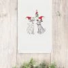 Linum Home Christmas Cute Couple 100% Turkish Cotton Hand Towel
