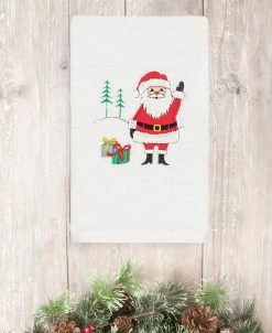 Linum Home Christmas Santa Waving 100% Turkish Cotton Hand Towels