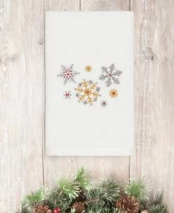 Linum Home Christmas Snowfall 100% Turkish Cotton Hand Towel