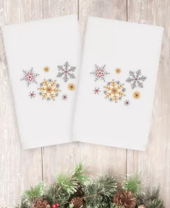 Linum Home Christmas Snowfall 100% Turkish Cotton 2-Pc. Hand Towel Set