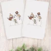 Linum Home Christmas Snow Family 100% Turkish Cotton 2-Pc. Hand Towel Set