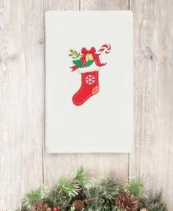 Linum Home Christmas Stocking 100% Turkish Cotton Hand Towels