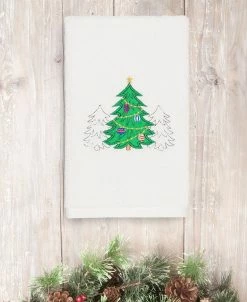 Linum Home Christmas Three Trees 100% Turkish Cotton Hand Towel