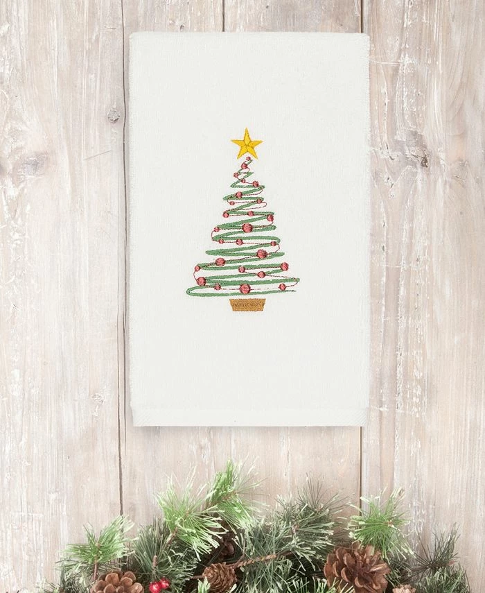 Linum Home Christmas Tree 100% Turkish Cotton Hand Towel