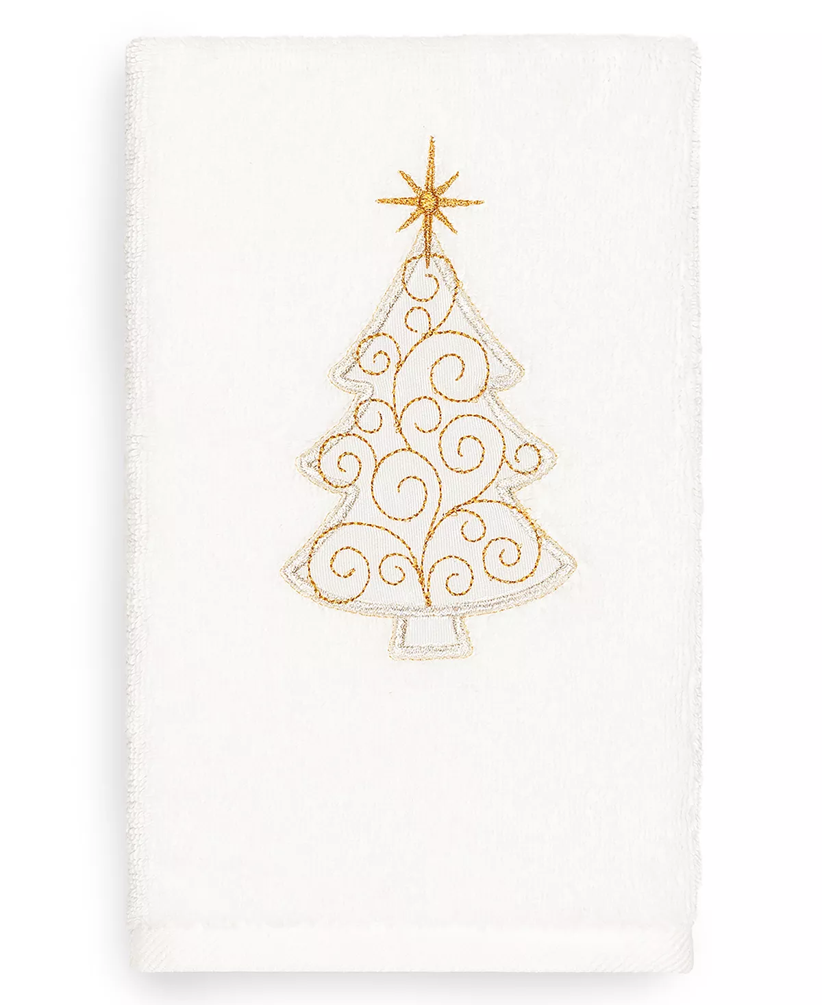 Linum Home Christmas Tree Scroll 100% Turkish Cotton Hand Towel - Image 3