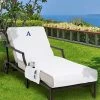 Linum Home Personalized 100% Turkish Cotton Chaise Lounge Cover With Side Pockets