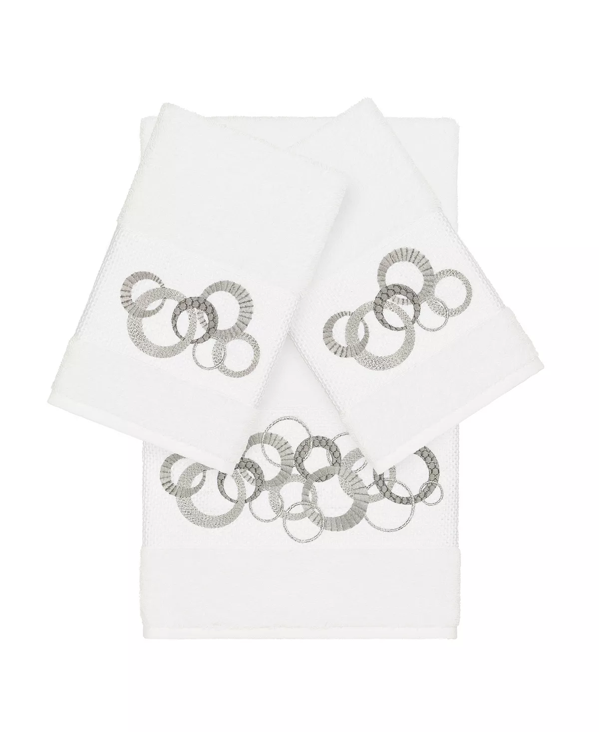 Linum Home Turkish Cotton Annabelle 3-Pc. Embellished Towel Set