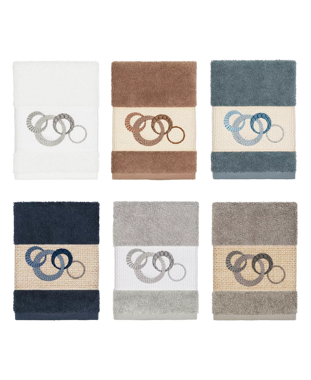 Linum Home Turkish Cotton Annabelle Embellished Washcloth - Image 3