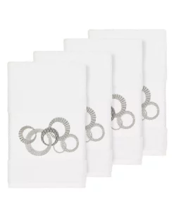 Linum Home Turkish Cotton Annabelle 4-Pc. Embellished Hand Towel Set
