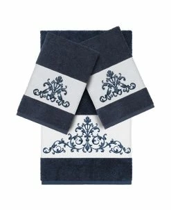 Linum Home Turkish Cotton Scarlet 3-Pc. Embellished Towel Set