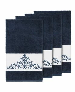 Linum Home Turkish Cotton Scarlet 4-Pc. Embellished Bath Towel Set