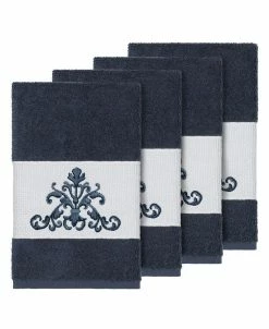 Linum Home Turkish Cotton Scarlet 4-Pc. Embellished Hand Towel Set