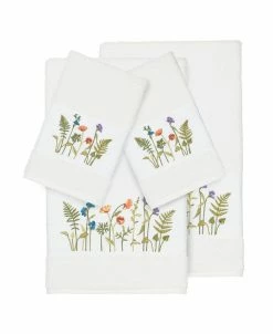 Linum Home Turkish Cotton Serenity 4-Pc. Embellished Towel Set