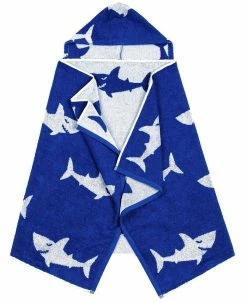 Linum Home Kids 100% Turkish Aegean Cotton Hooded Easy Bath And Beach Wrap For Boys