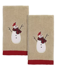 Avanti Snowman Gathering Fingertip Towels, 2 Piece
