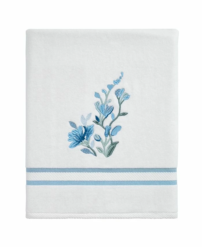 Avanti Garden View Cotton Embroidered Bath Towel 1 Avanti Garden View Cotton Embroidered Bath Towel
