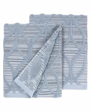 Linum Home Textiles Alev Jacquard 2 Piece Turkish Cotton Hand Towels Set - Image 2