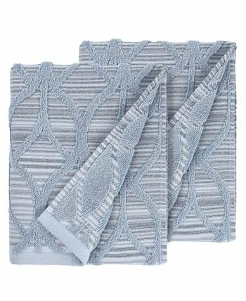Linum Home Textiles Alev Jacquard 2 Piece Turkish Cotton Hand Towels Set - Image 3