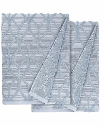 Linum Home Textiles Alev Jacquard 2 Piece Turkish Cotton Bath Towel Set - Image 2