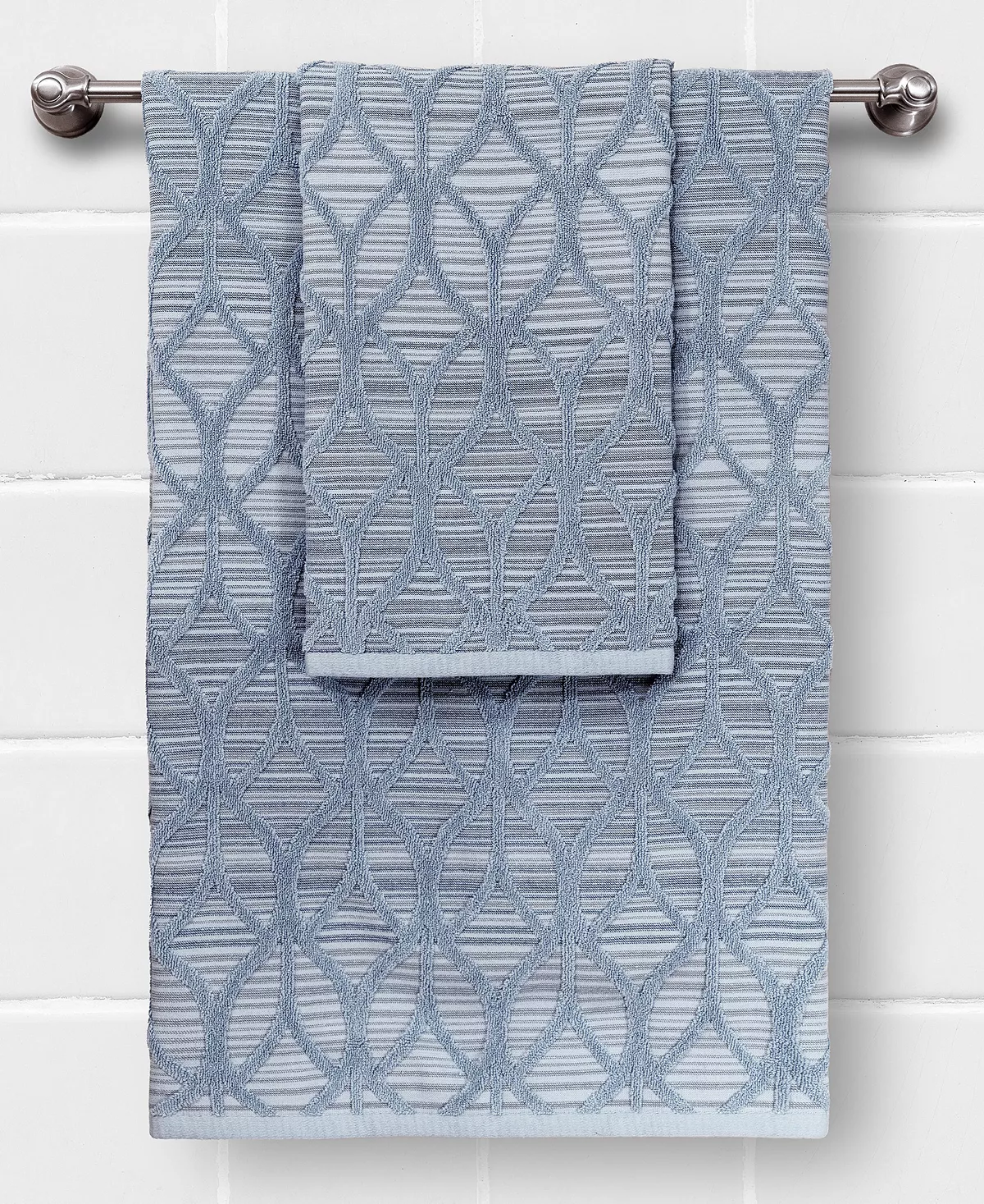 Linum Home Textiles Alev Jacquard 2 Piece Turkish Cotton Bath Towel Set - Image 4