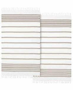Linum Home Textiles Herringbone Pestemal Pack Of 2 100% Turkish Cotton Beach Towel