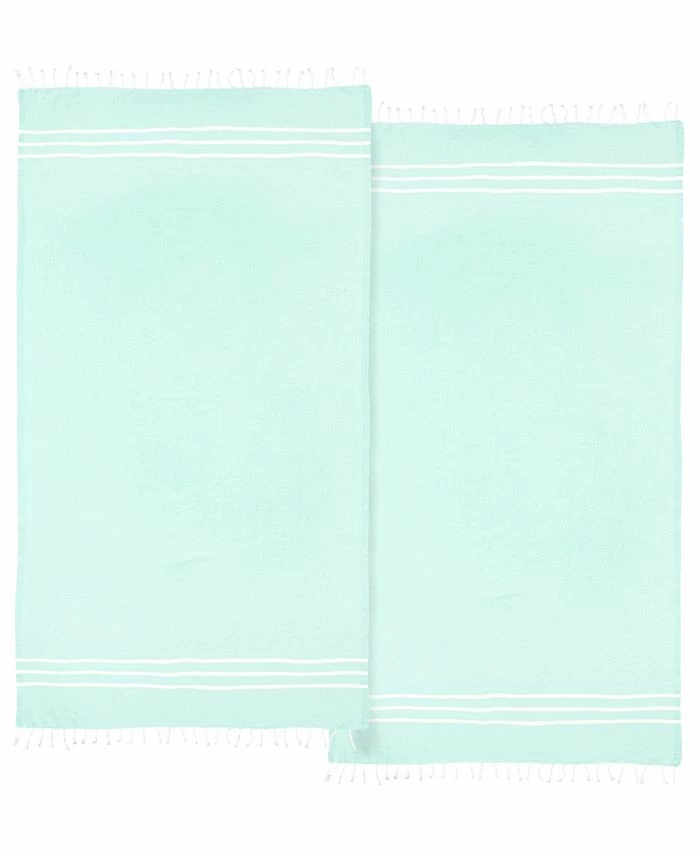 Linum Home Textiles Alara Pestemal Pack Of 2 100% Turkish Cotton Beach Towel