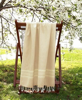 Linum Home Textiles Luxe Herringbone Pestemal Pack Of 2 100% Turkish Cotton Beach Towel - Image 3
