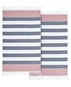 Linum Home Textiles Patriotic Pestemal Pack Of 2 100% Turkish Cotton Beach Towel
