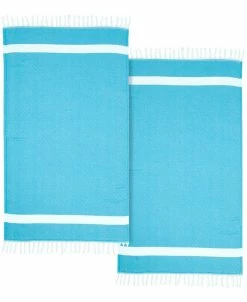 Linum Home Textiles 100% Turkish Cotton Diamond Pestemal Beach Towel Collection, 2 Piece