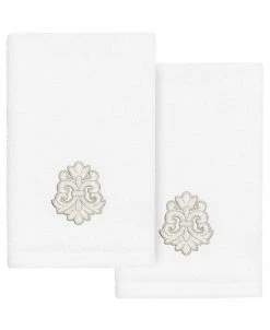 Linum Home Textiles Turkish Cotton May Embellished Fingertip Towel Set, 2 Piece