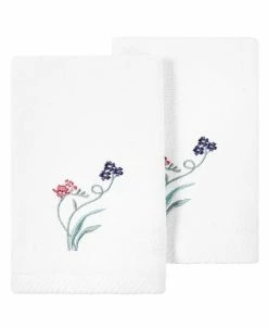 Linum Home Textiles Turkish Cotton Stella Embellished Fingertip Towel Set, 2 Piece