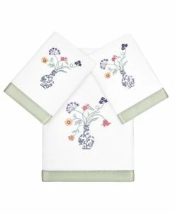 Linum Home Textiles Turkish Cotton Stella Embellished Towel Set, 3 Piece
