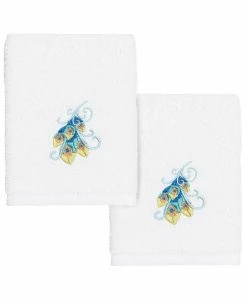 Linum Home Textiles Turkish Cotton Penelope Embellished Washcloth Set, 2 Piece