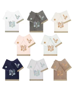 Linum Home Textiles Turkish Cotton Aaron Embellished Towel Sets Collection