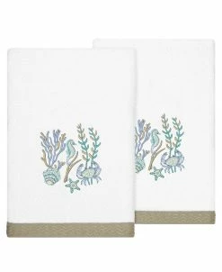 Linum Home Textiles Turkish Cotton Aaron Embellished Bath Towel Set, 2 Piece