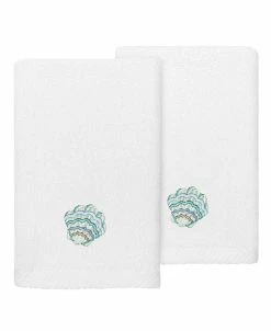 Linum Home Textiles Turkish Cotton Aaron Embellished Fingertip Towel Set, 2 Piece
