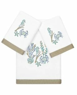 Linum Home Textiles Turkish Cotton Aaron Embellished Towel Set, 3 Piece